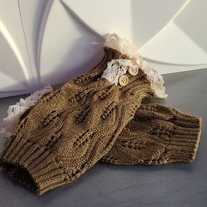New brown lace boot covers leg warme…